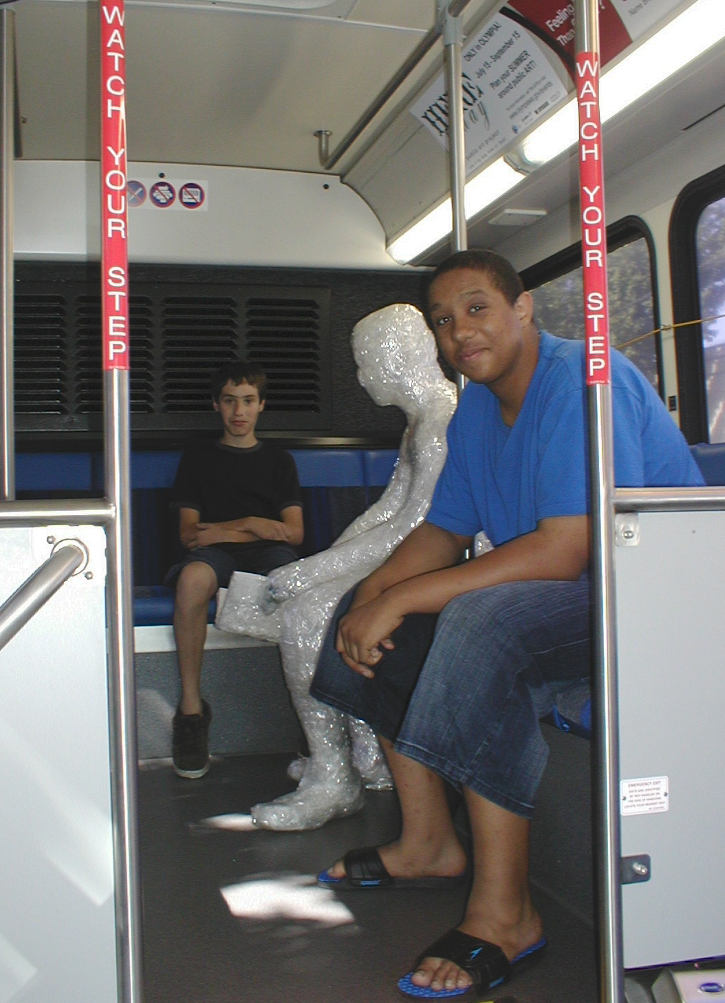 Jeremy and Joe on the bus