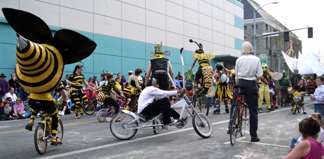 Bees and Bikes at The Procession of the Species parade